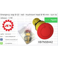 Schneider : Emergency stop Ø 22 : XB7NS8442