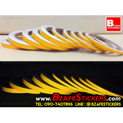 แถบสติ๊กเกอร์สะท้อนแสงติดขอบล้อ 3M สีเหลือง แถบสะท้อนแสงติดรถ สติ๊กเกอร์แต่งรถ