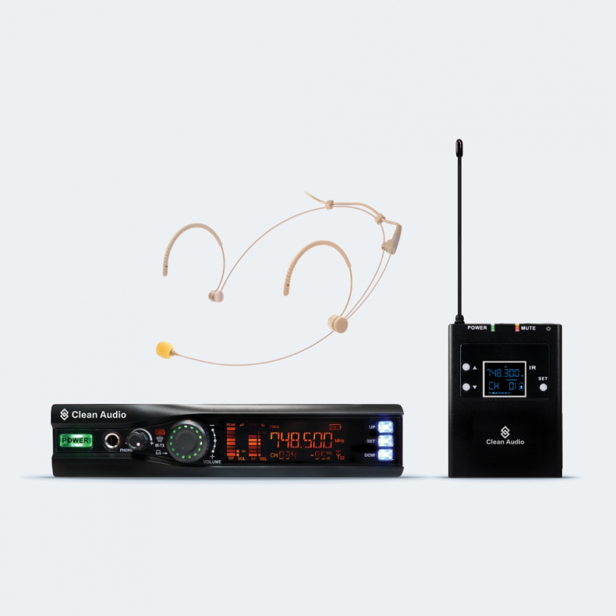 CLEAN AUDIO CA-M1810 *ของแท้รับประกัน 2ปี* ชุดไมโครโฟนไร้สายคาดศีรษะ Wireless Headset Microphone Set