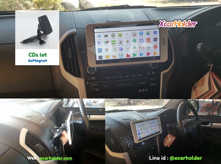6xMagnetic CDslot | 6xแม่เหล็ก ที่วางมือถือแท็บเล็ตในรถเสียบช่องซีดี
