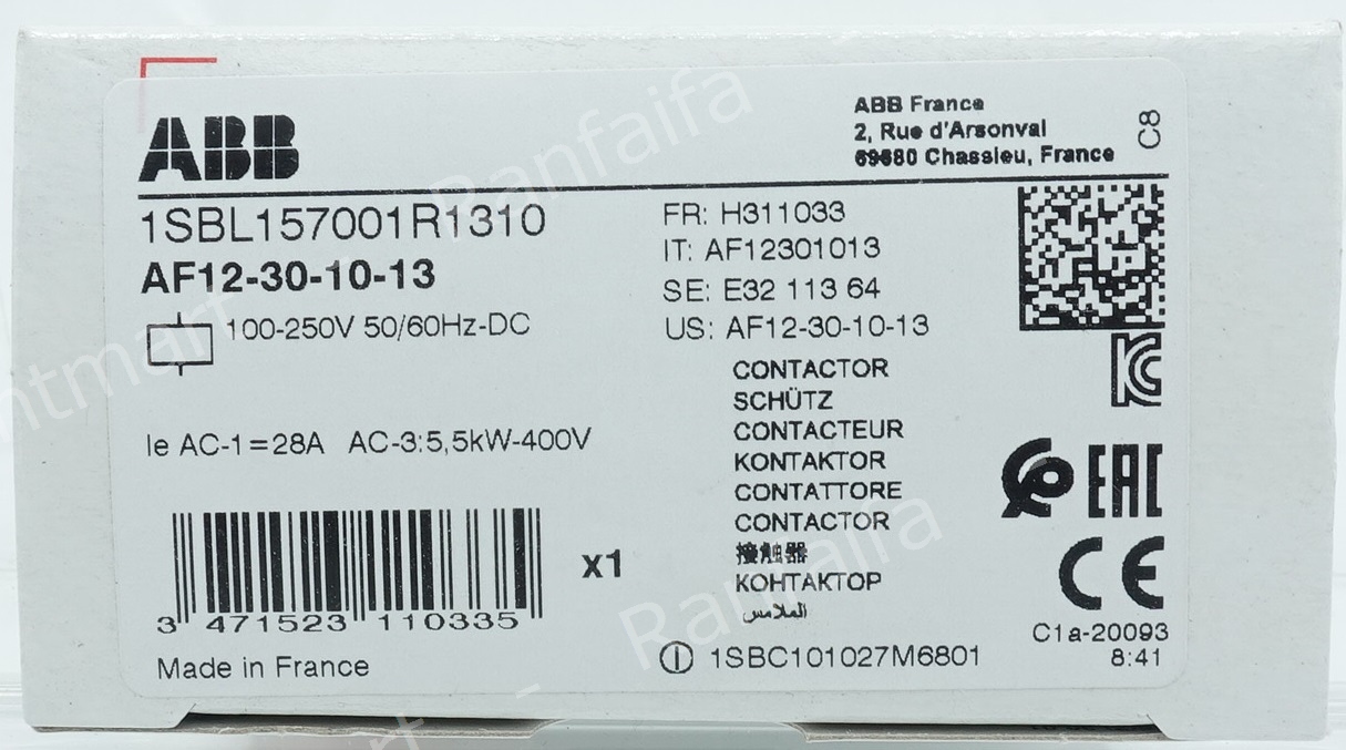 Magnetic Contactors AF12-30-10 Coil 110-220V ABB