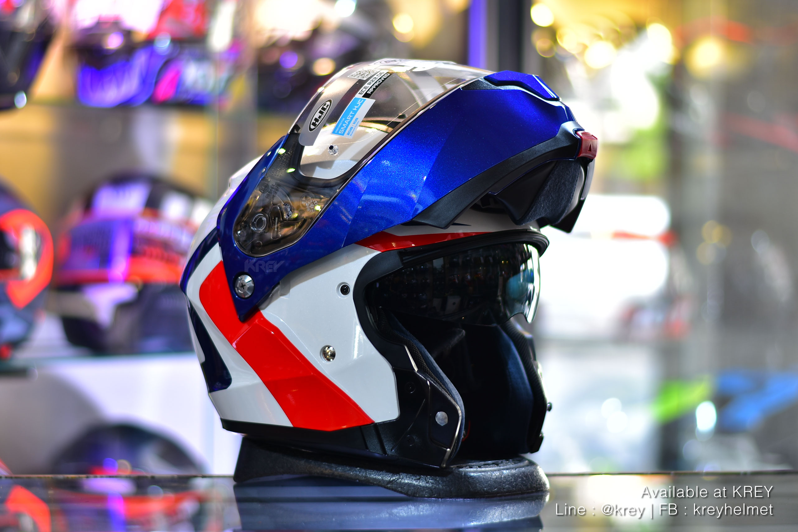 HJC model C91N NEPOS White Blue Red