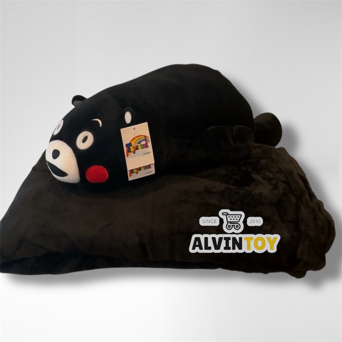 ตุ๊กตาหมอนผ้าห่ม Kumamon - คุมะมง ขนาดตัวตุ๊กตา 50 ซม. ขนาดผ้าห่ม 140x90 ซม.