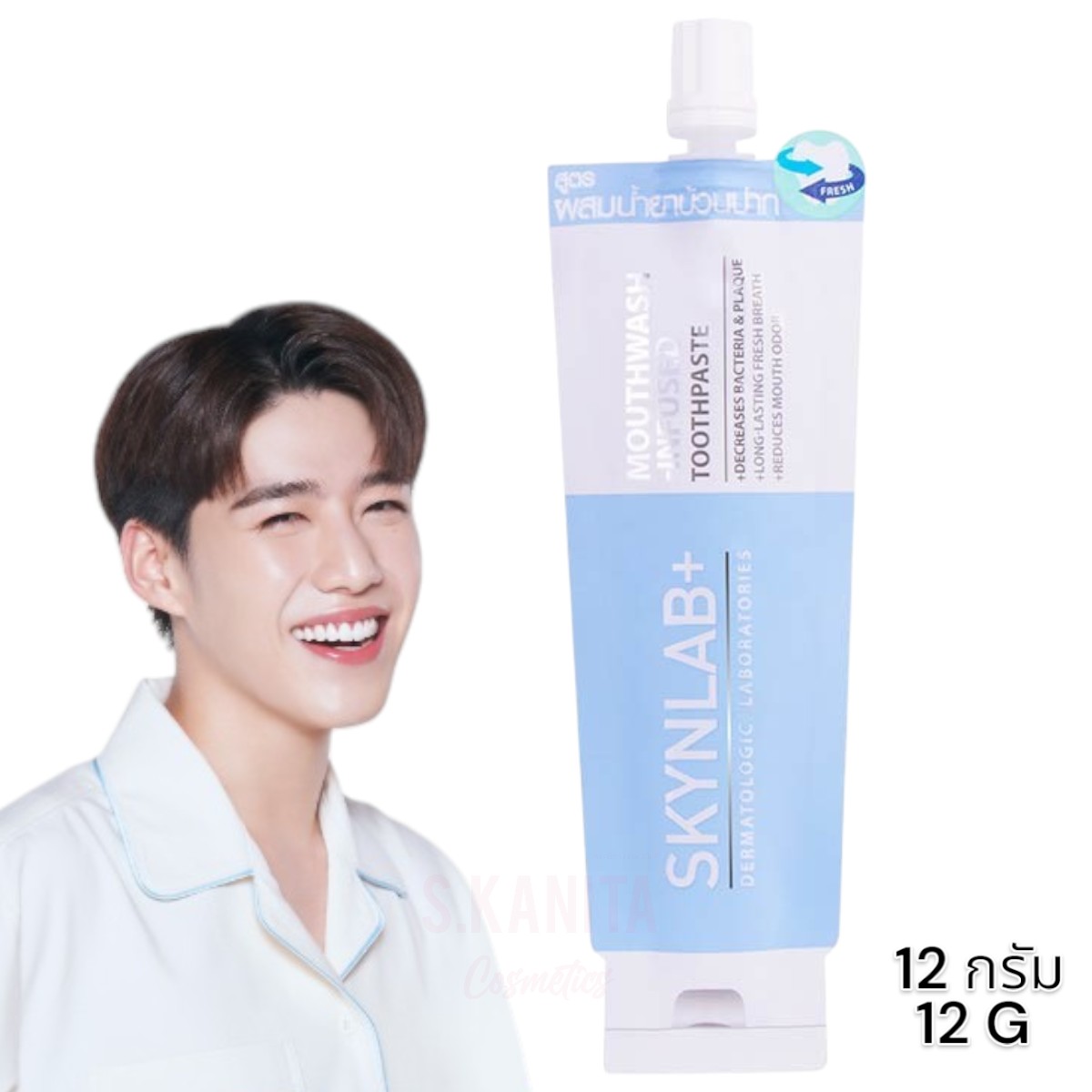 SKYNLAB สกินแล็บ ยาสีฟันเข้มข้นผสมน้ำยาบ้วนปาก (12 กรัม) Mouthwash-Infused Toothpaste (12 G)