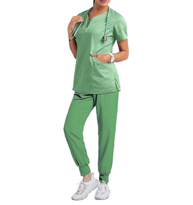 ชุดหมอผ่าตัดทันตแพทย์ ชุดพยาบาลโรงพยาบาลซักง่ายแห้งเร็ว ชุดทำงานคลินิก