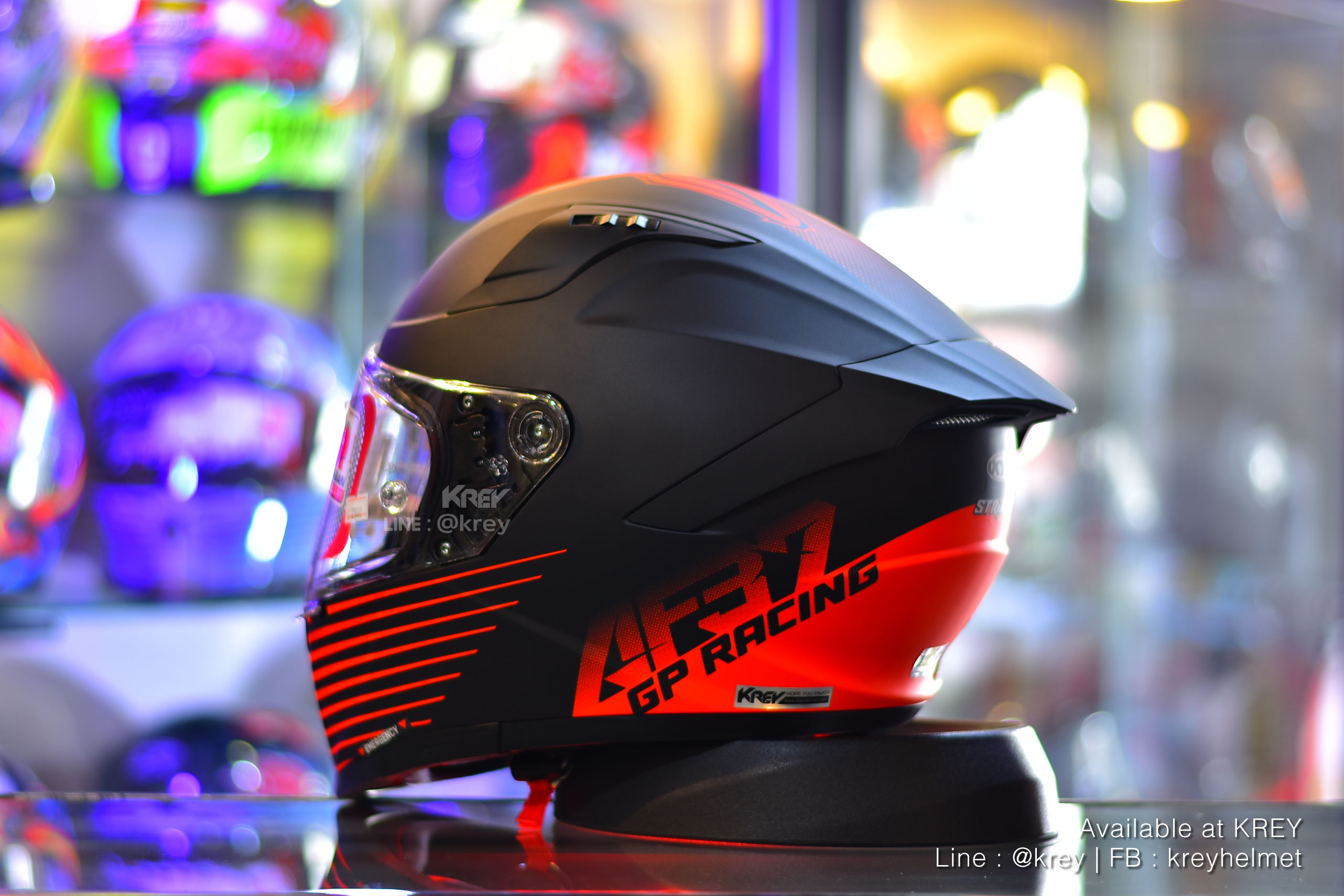 KYT model STRIKER AF37 LIVERY MATT BLACK RED