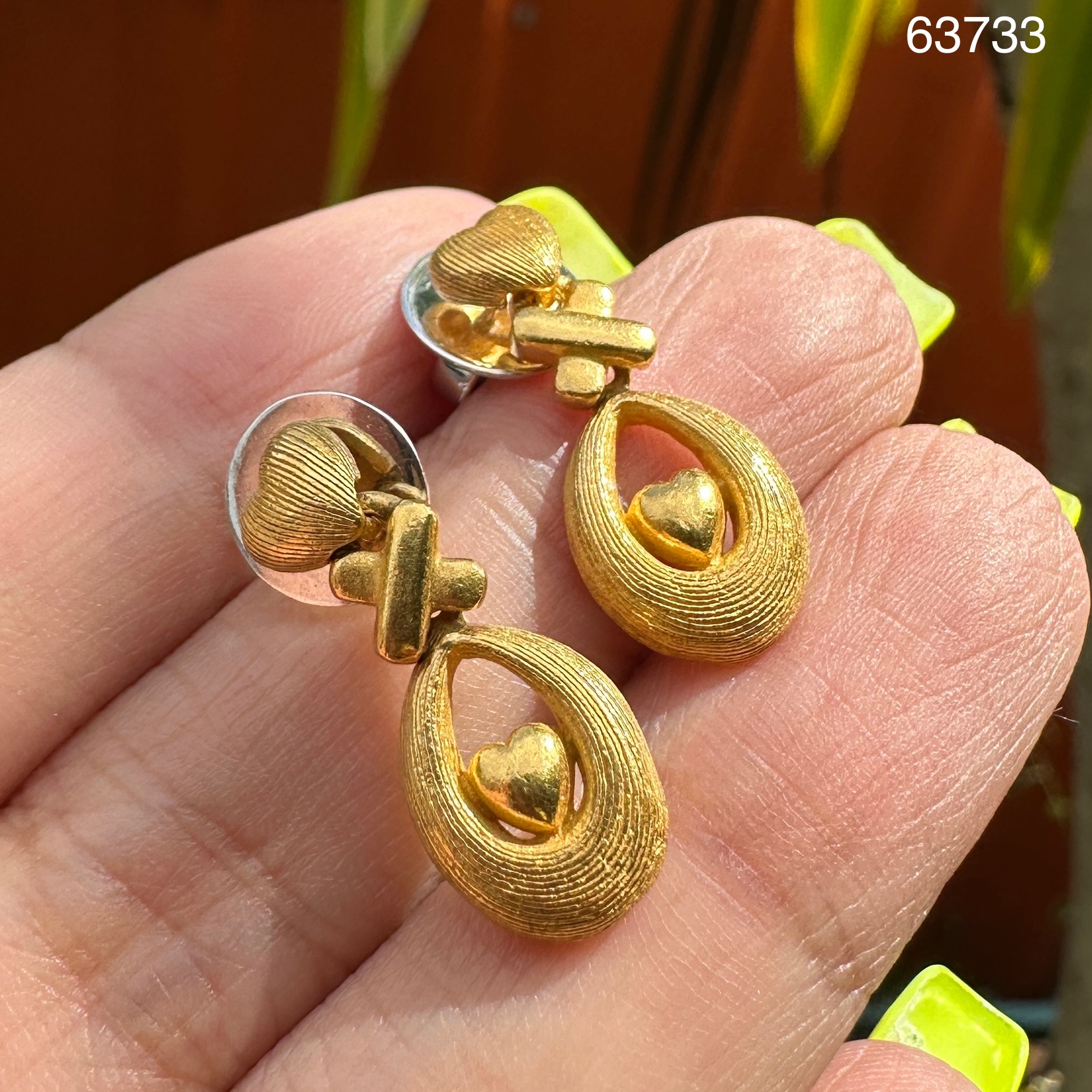 รหัส 63733 ต่างหู Prima Gold ทอง24K ลายหัวใจ ตุ้งติ้ง นน. 8.48 g