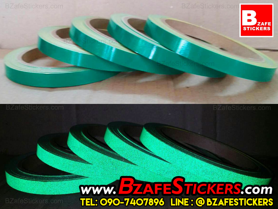 แถบสติ๊กเกอร์สะท้อนแสงติดขอบล้อ HDLite, Kiwalite สีเขียว แถบสะท้อนแสงติดรถ สติ๊กเกอร์แต่งรถ