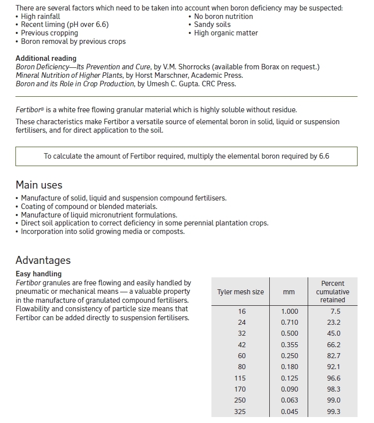 Fertibor เฟอร์ติบอร์ ผงจุลธาตุโบรอน 15.2% บอแรกซ์ (Sodium Borate หรือ Borax Pentahydrate From USA) บรรจุ 1 กิโลกรัม (R)