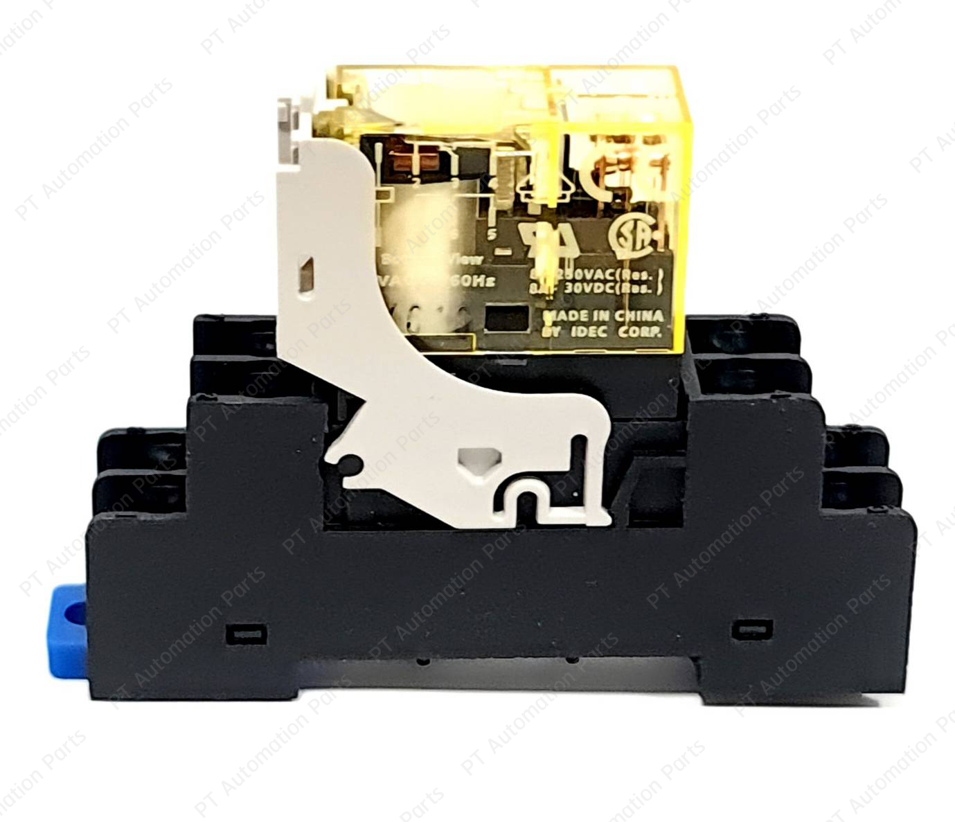 รีเลย์พร้อมซ็อกเก็ต IDEC RJ2S-CL-A24 SJ2S-05B 24VAC 8A 2คอนแทค 8ขา มีไฟแสดงสถานะ LED Slim Power Relay