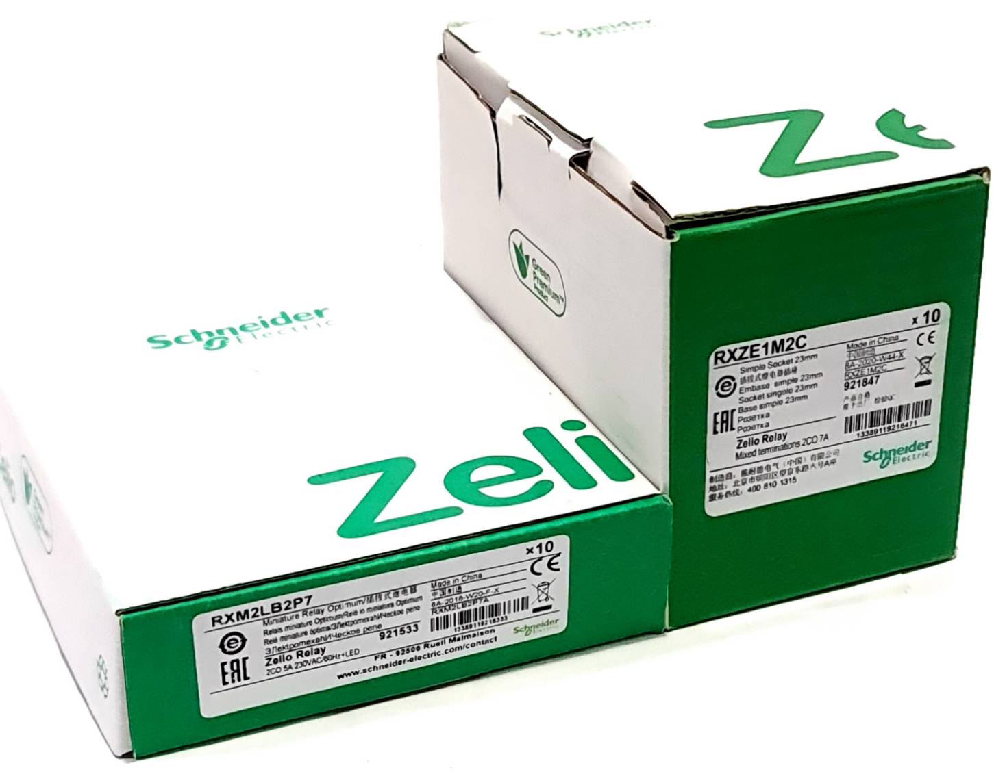 (แพ็ค/10ชุด) รีเลย์พร้อมซ็อกเก็ต ชไนเดอร์ Schneider Electric RXM2LB2P7 RXZE1M2C 230VAC 5A 2คอนแทค 8 ขา มีไฟแสดงสถานะ LED