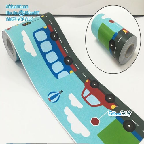 Border Wallpaper sticker วอลเปเปอร์แต่งขอบแบบกาวในตัว CAR (กว้าง10cm.xยาว10m.)