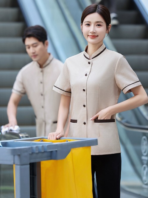 เสื้อแม่บ้านทำความสะอาดห้องพักโรงแรม เสื้อแม่บ้านห้างสรรพสินค้า ชุดแม่บ้านโรงพยาบาล