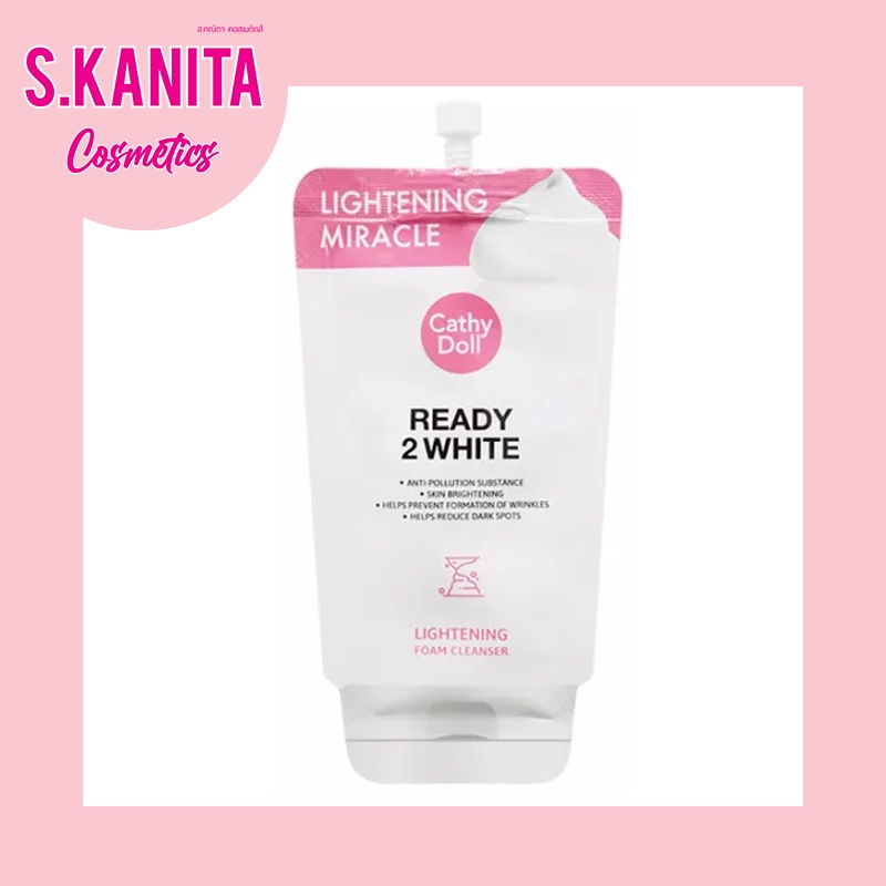 CATHY DOLL ไลท์เทนนิ่งโฟมคลีนเซอร์ 12ml เคที่ดอลล์ LIGHTENING FOAM CLEANSER Ready 2 White 12ml