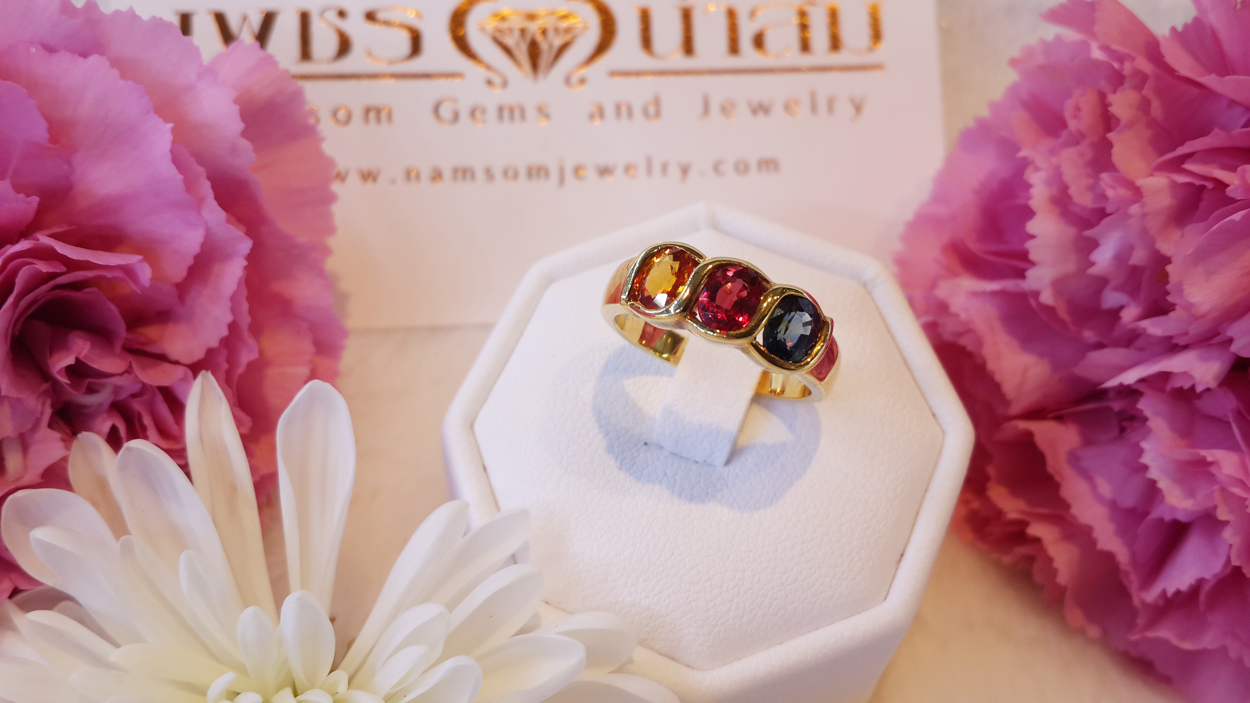 แหวนพลอยแท้ Fancy Sapphire (เนื้อแข็ง)