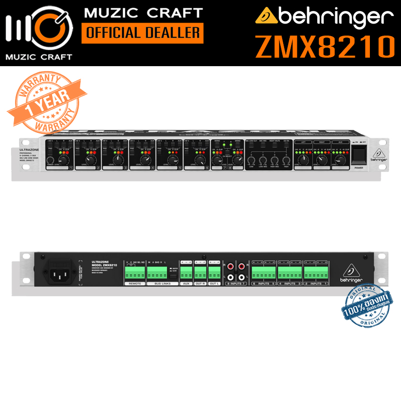 Behringer ZMX8210 *ของแท้รับประกัน 1ปี* 8-Channel 3-Bus Mic/Line Zone Mixer with Remote Control & Link Ports, โซนมิกเซอร์