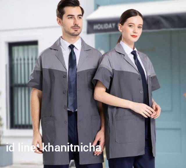 เสื้อคลุมช่าง เสื้อคลุมช่างกันฝุ่่น เสื้อช่างแขนสั้น ยูนิฟอร์มช่าง