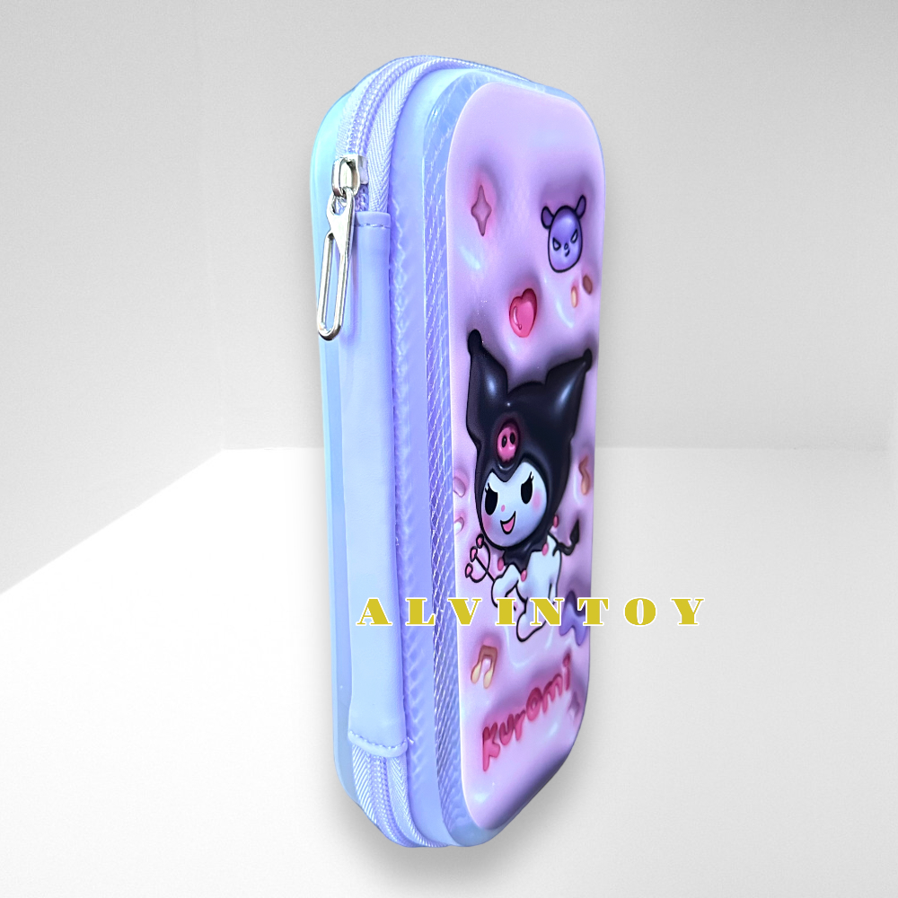 กระเป๋าดินสอไฟเบอร์ซิปรอบ Kuromi คุโรมิ