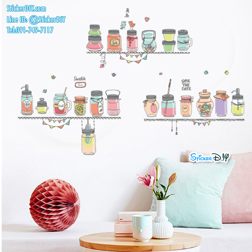 Transparent wall sticker สติ๊กเกอร์ติดผนัง ชั้นวาง JM7345 (กว้าง160cm.xสูง110cm.)