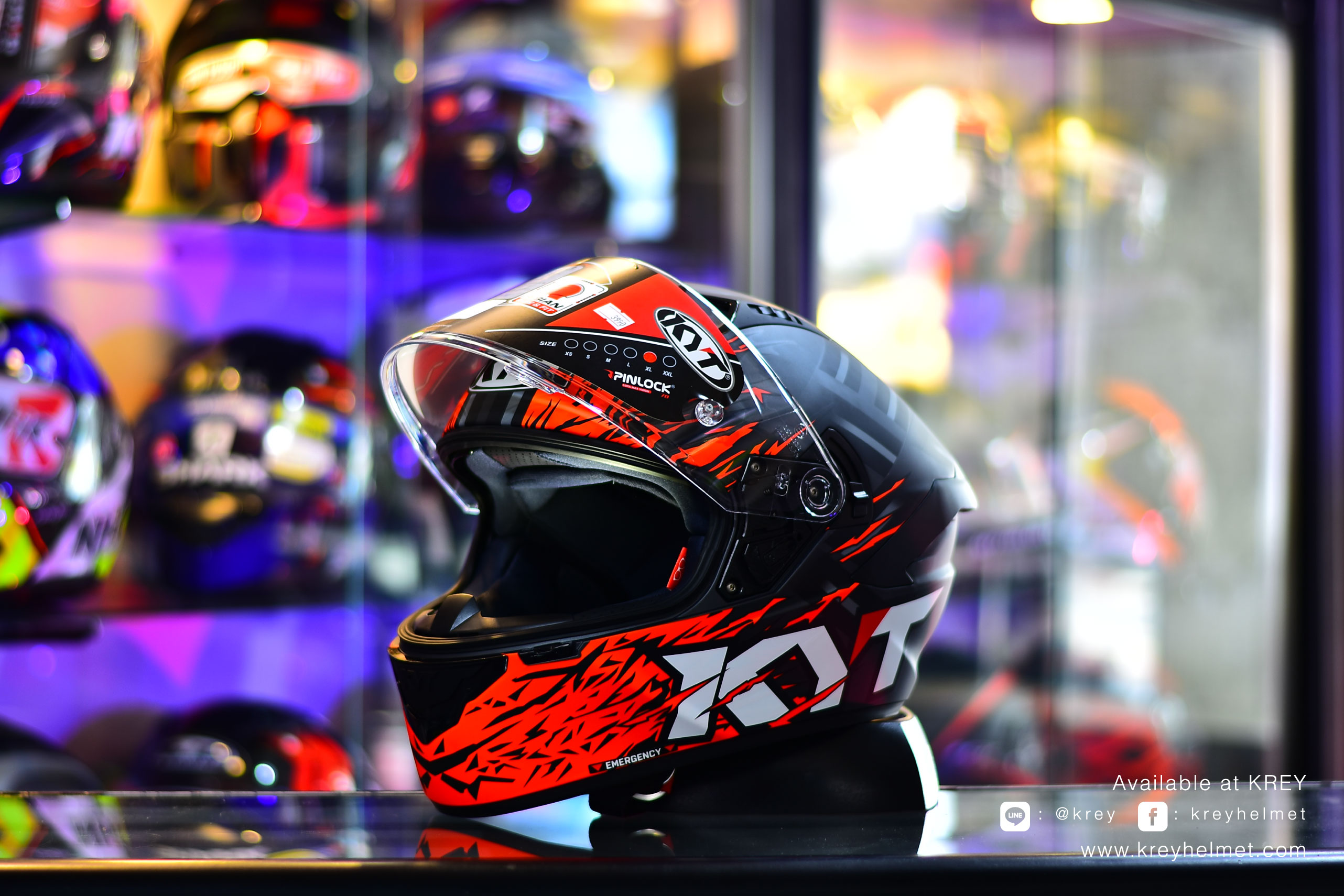 KYT model NFR Flaming Matt Grey/Red