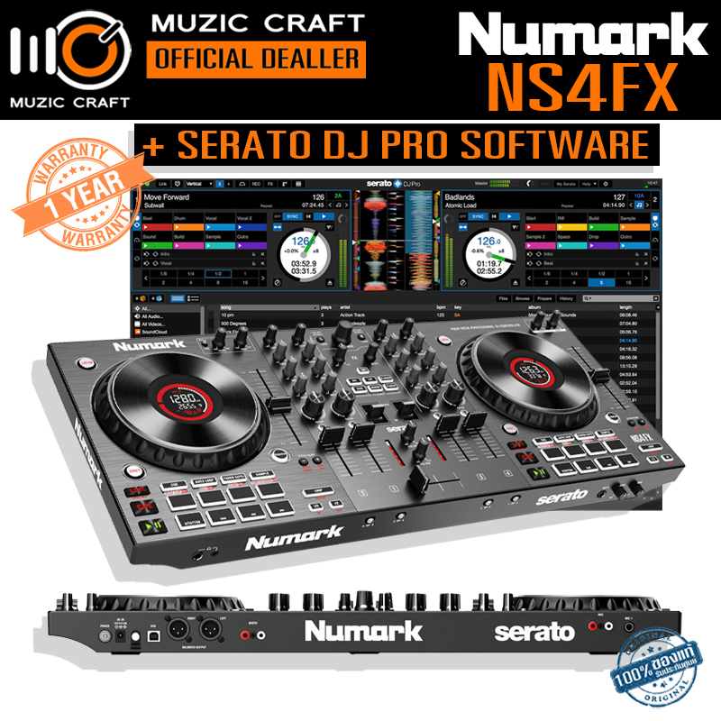 Numark NS4FX & Serato DJ Pro Software *ของแท้รับประกัน 1ปี* 4-Deck DJ Controller, ดีเจ คอนโทรลเลอร์