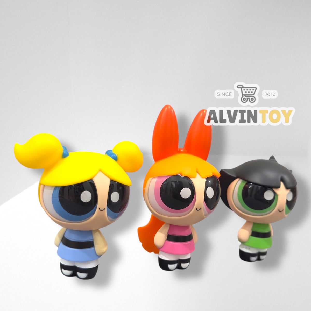 โมเดล Powerpuff Girls - พาวเวอร์พัฟฟ์เกิลส์ ชุด 3 ตัว ขนาดความสูง 9-12 ซม.