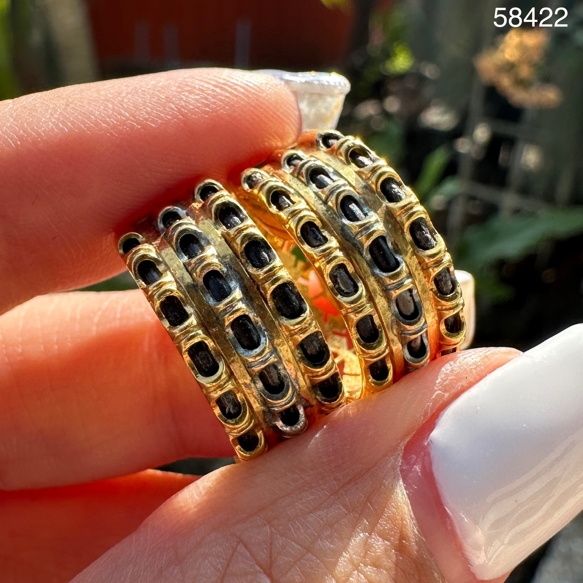รหัส 58422 ต่างหู หางช้าง3แถว ทอง90 งานเก่า หลุดจำนำ สวยมาก นน. 9.28 g