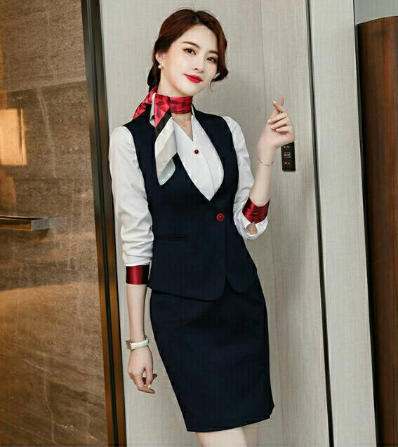 ชุดพนักงานต้อนรับ รีเซฟชั่นโรงแรมห้าดาว ชุดสูท