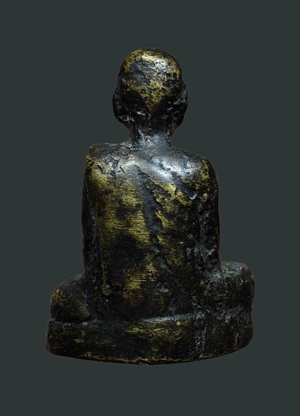 รูปหล่อพระราชธรรมโมลี (หลวงพ่อพิมพ์) วัดเขาพ ระงาม จ.ลพบุรี ปี2509 รุ่นแรก เนื้อทองผสมรมดำ