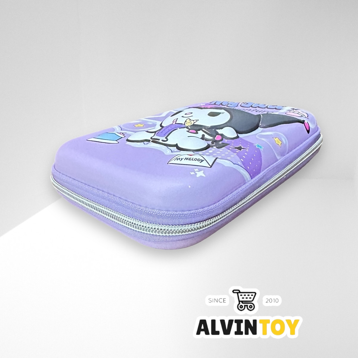 กระเป๋าดินสอไฟเบอร์ซิปรอบ Kuromi คุโรมิ