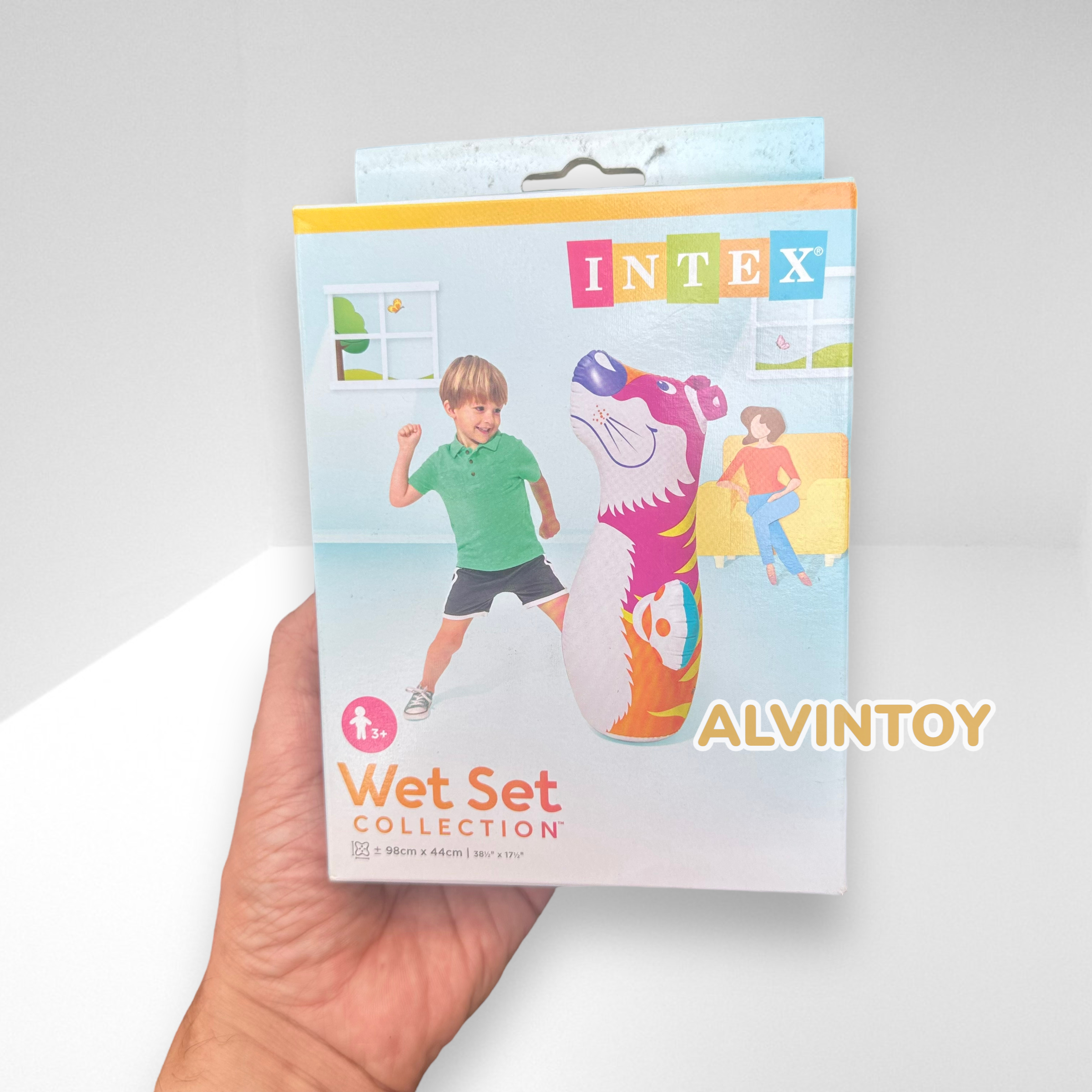 ตุ๊กตาล้มลุกเป่าลม ลายเสือ ขนาดสินค้า 98 x 44 ซม.