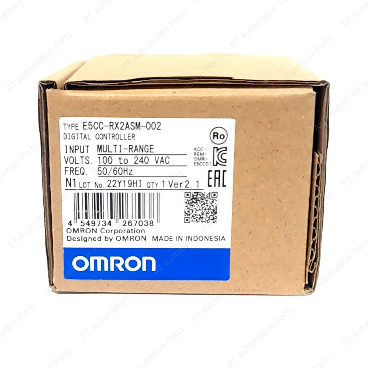 เครื่องควบคุมอุณหภูมิแบบดิจิตอล OMRON E5CC-RX2ASM-002 Digital Temperature Controller 1x Output Relay, 2x Auxiliary Output, 1x RS-485 Communication, Multi-Range, 100-240VAC, Size 48×48mm, Ver.2.1 E5CC Series