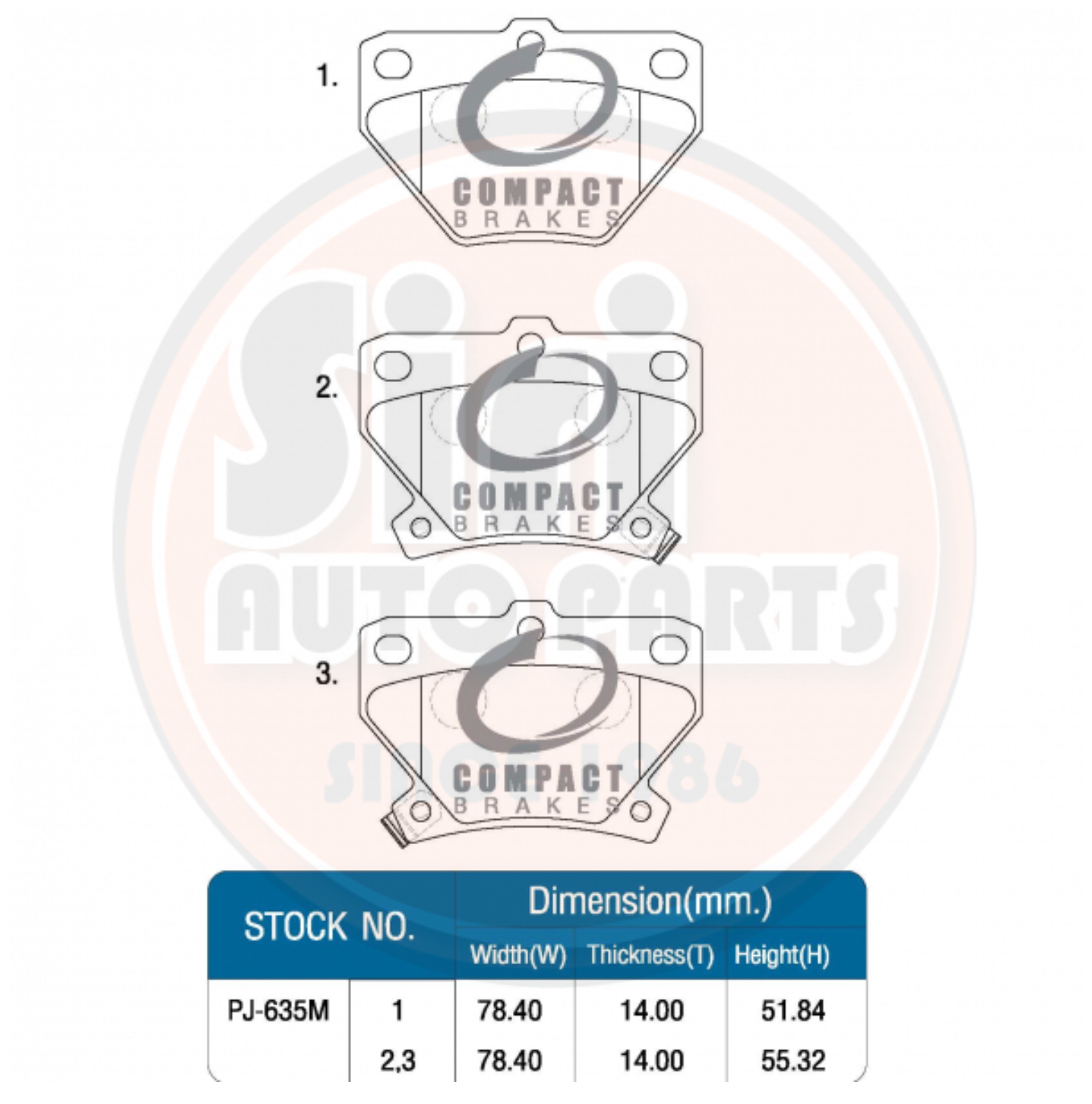 (ประกัน 1 เดือน) ผ้าเบรคหลัง/ดิสเบรคหลัง TOYOTA VIOS'03-06 NCP12 เครื่อง 1.5, ALTIS'01-07 เครื่อง 1.6/1.8 VVTi โตโยต้า อัลติสลีโม่ วีออส ตัวแรก DCC-635 COMPACT DC SILVER 1ชุด 4 ชิ้น