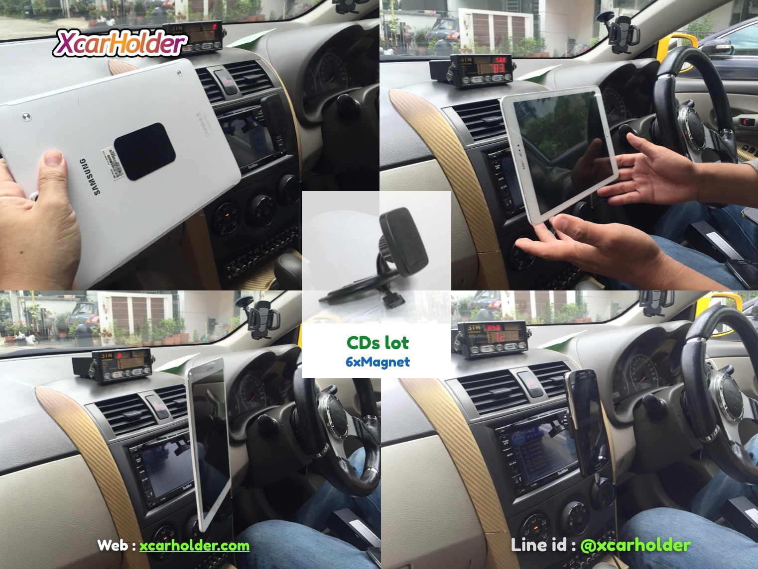 6xMagnetic CDslot | 6xแม่เหล็ก ที่วางมือถือแท็บเล็ตในรถเสียบช่องซีดี