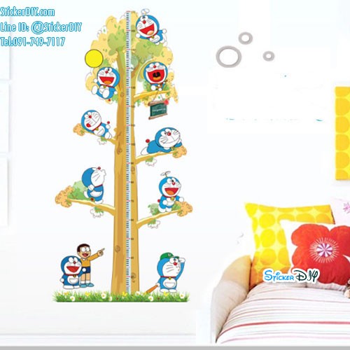 BigSize Transparent Wall Sticker สติ๊กเกอร์ติดผนัง ที่วัดส่วนสูง Doraemon Tree (กว้าง150cm.xสูง180cm)