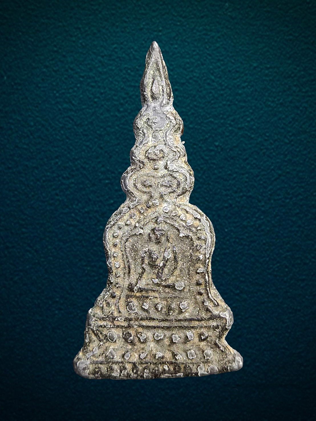 พระซุ้มระฆัง กรุวัดราษฎร์บูรณะ อยุธยา เนื้อชินเงิน