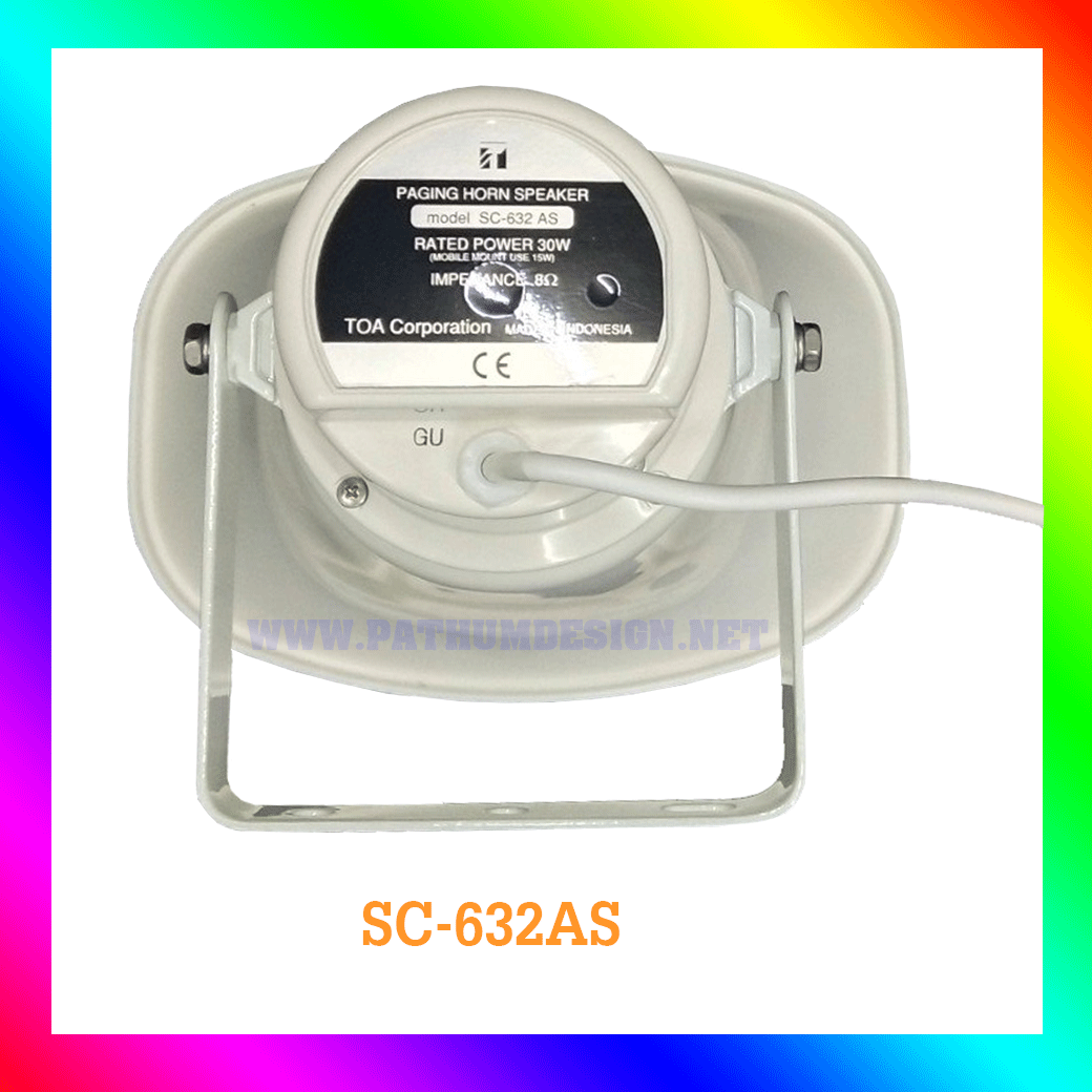 SC-632 AS ลำโพงฮอร์น แบรนด์ TOA ขนาด 30 วัตต์ 8 โอห์ม Line out 70 / 100v
