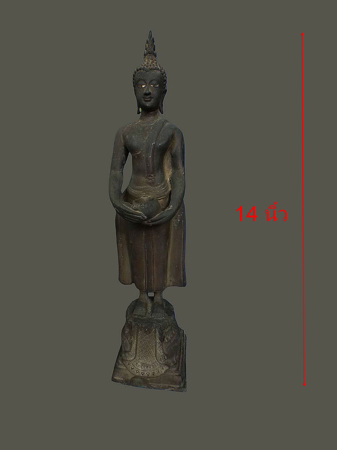 พระบูชาปางอุ้มบาตร ( พระประจำวันพุธ ) เนื้อทองเหลือง หล่อหนา มีน้ำหนัก ขนาดสูง 14 นิ้ว