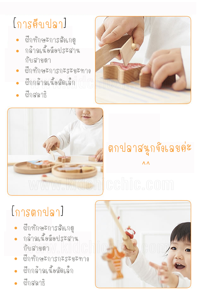 ของเล่นไม้ฝึกสมาธิ Fishing and Cooking เกมส์ตกปลาฝึกสมาธิ