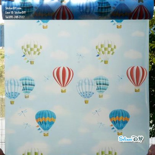 (กว้าง90cmxยาว69cm.) สติ๊กเกอร์ฝ้าติดกระจก แบบมีกาวในตัว Balloon