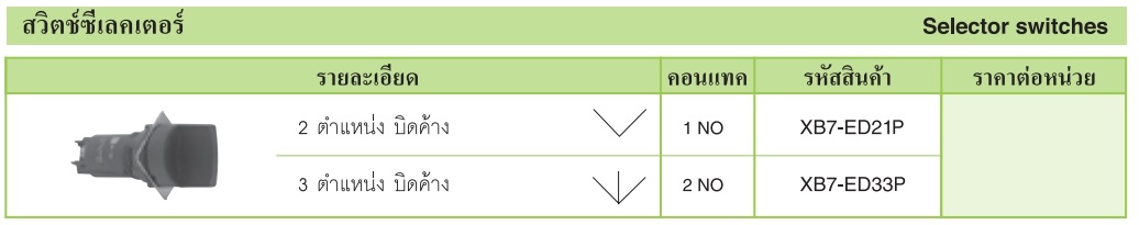 ซีเลคเตอร์สวิทซ์ (22mm) Schneider XB7