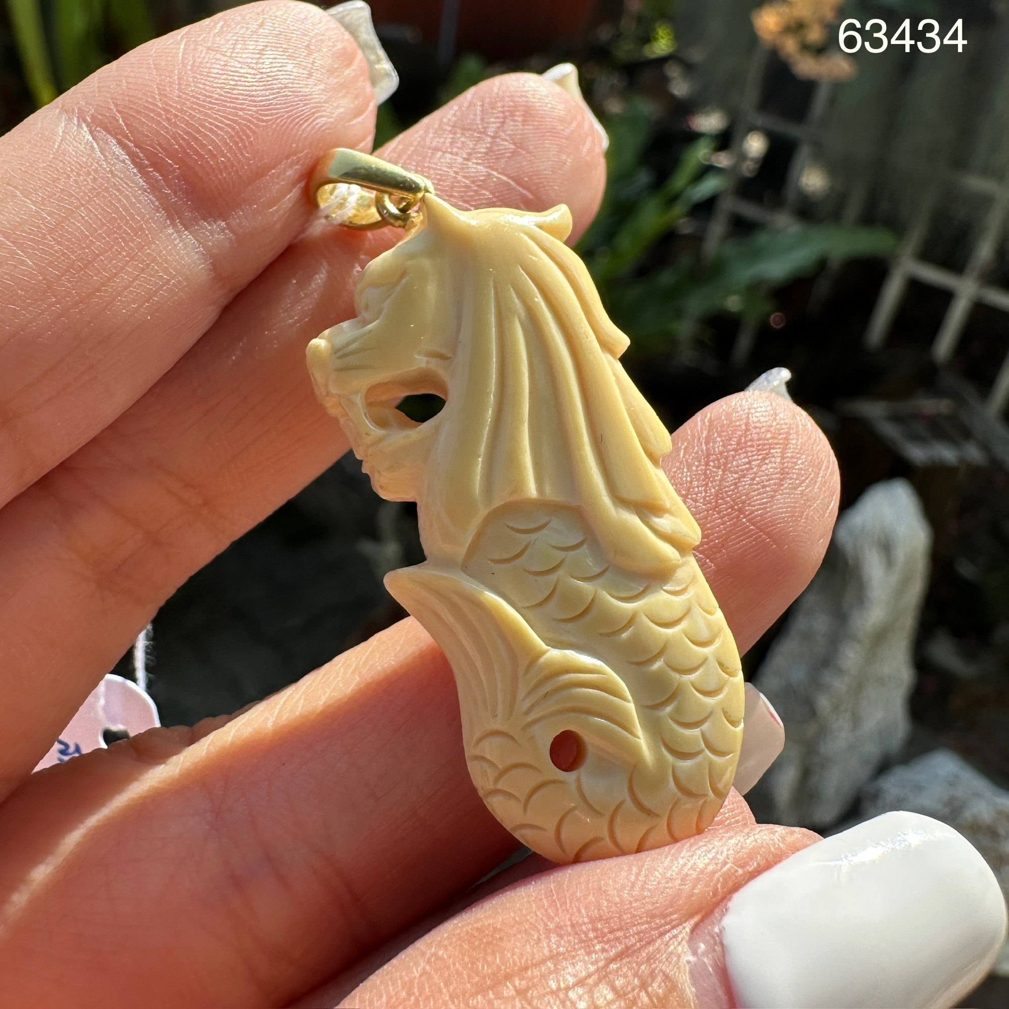 รหัส 63434 จี้ แกะสลัก ลายสิงห์โตทะเล เกาะทอง90 นน. 6.06 g