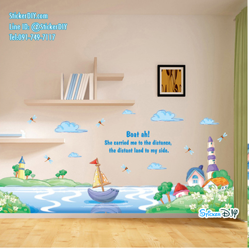 Transparent Wall Sticker สติ๊กเกอร์ติดผนังแต่งขอบ XL7175(กว้าง120cm.xสูง55cm.)