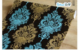 (หน้ากว้าง45cm.xยาว10m.) Wallpaper sticker วอลเปเปอร์แบบกาวในตัว ลายหลุยส์ สไตล์C