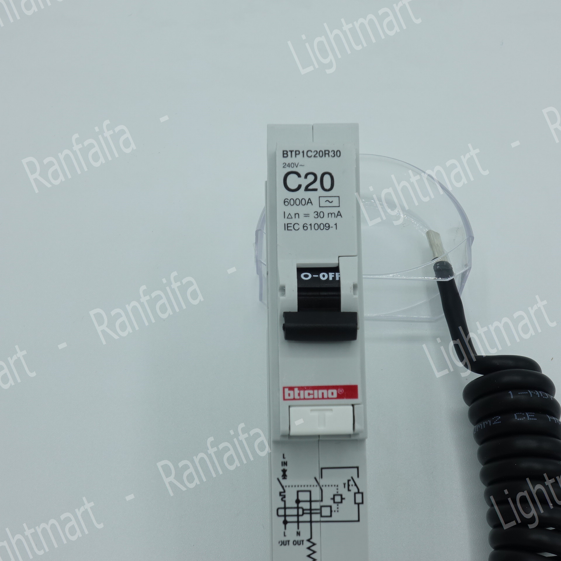 ลูกเบรกเกอร์ย่อย 1P กันไฟดูด (RCBO) 16-32A 30mA Bt-Plug (PRO)