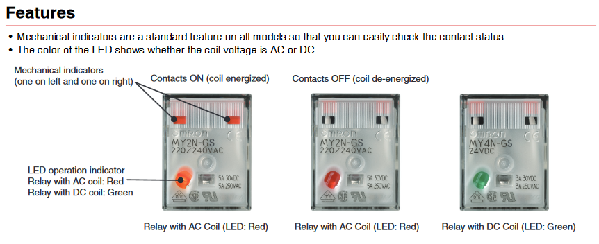 รีเลย์พร้อมซ็อกเก็ต OMRON MY4N-GS 24VDC 220/240VAC Relay with Socket PYFZ-14-E 14-pins 6A 4-Contact Indicator มีไฟแสดงสถานะ LED ติดตั้งแบบยึดรางปีกนก