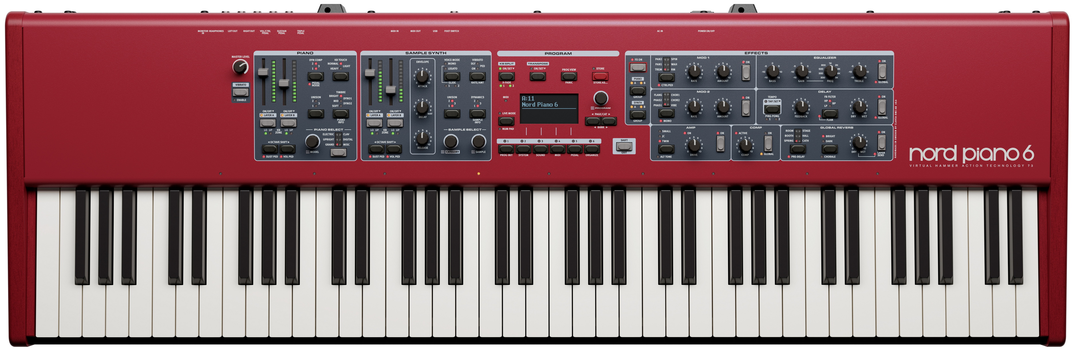Nord Piano 6 73 *ของแท้รับประกัน 1ปี* เปียโนไฟฟ้า 73-key Digital Stage Piano/Synth, Triple Sensor Keybed, Free!! Triple Pedal