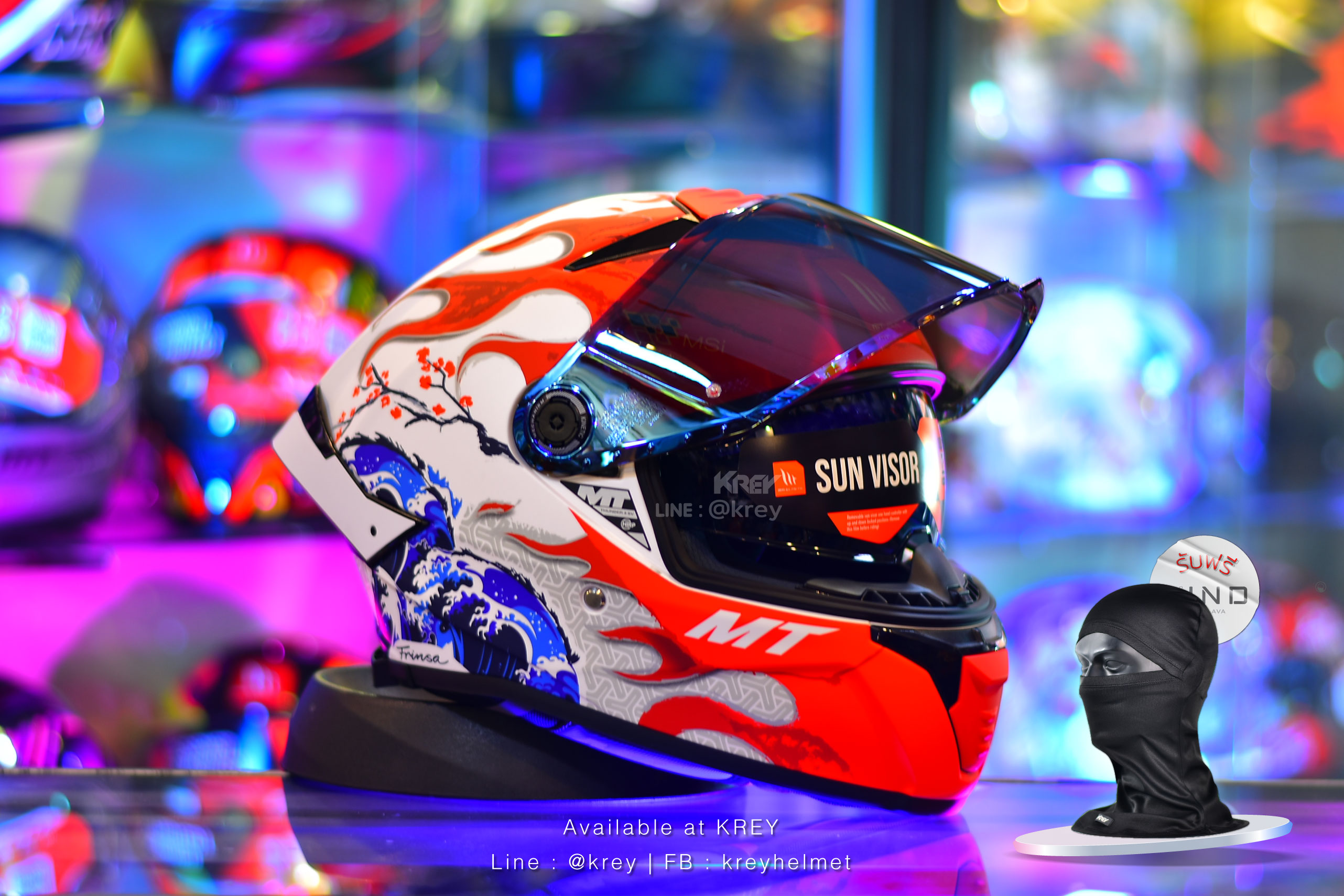 MT model THUNDER 4 SV YAMANAKA JAPAN GLASS WHITE RED MATT