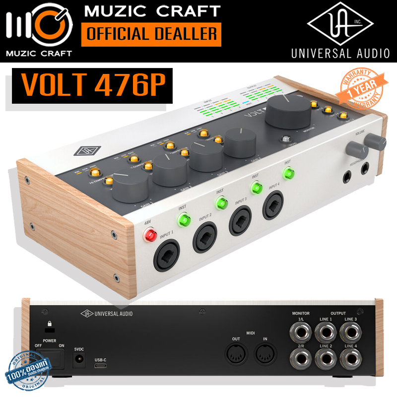 Universal Audio Volt 476P *ของแท้รับประกัน 1ปี* USB-C Audio Interface+1176 Compressor+UA610 Tube Preamp, ออดิโออินเตอร์เฟส, PC/ Mac/ iOS