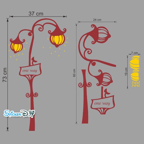 Vinyl wall sticker สติ๊กเกอร์ติดผนัง One way (กว้าง37cm.xสูง73cm.)